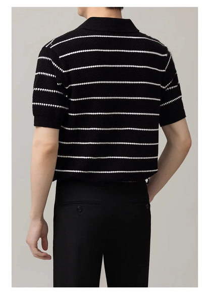 Men’s Striped Business Polo