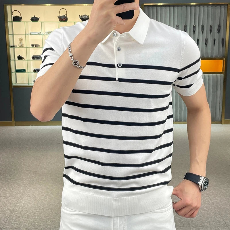Men’s Button-Down Knit Polo