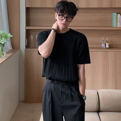 Men’s Hollow-Out Knit T-Shirt