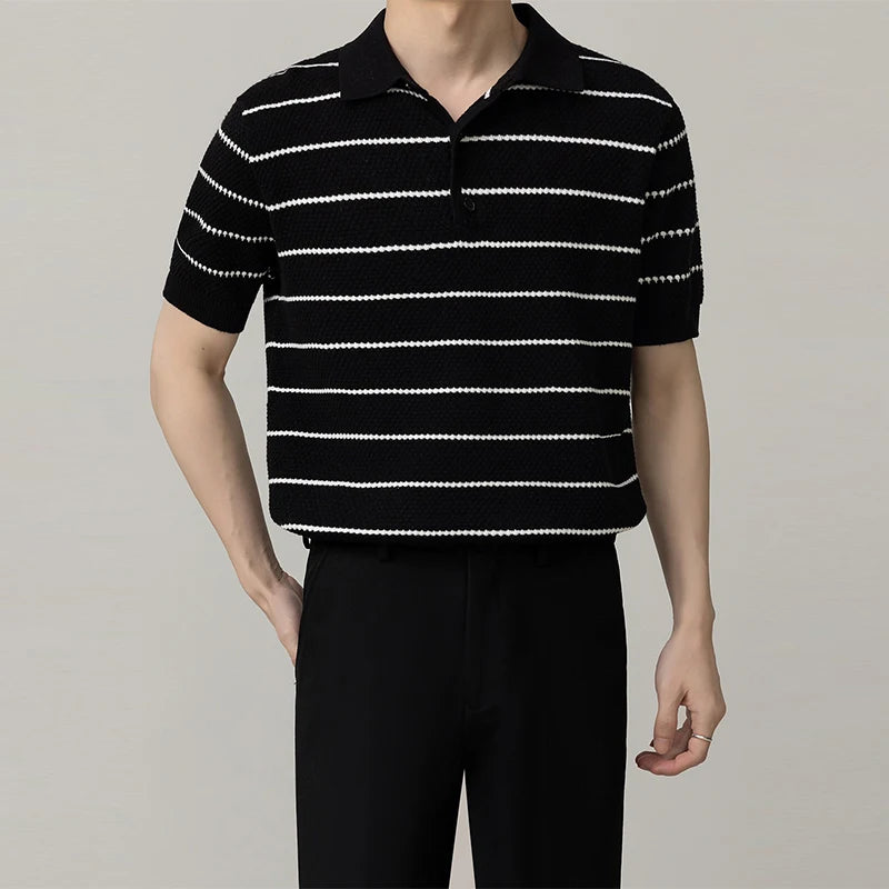 Men’s Striped Business Polo