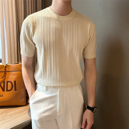 Men’s Hollow-Out Knit T-Shirt