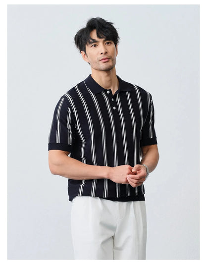 Men’s Striped Knit Polo