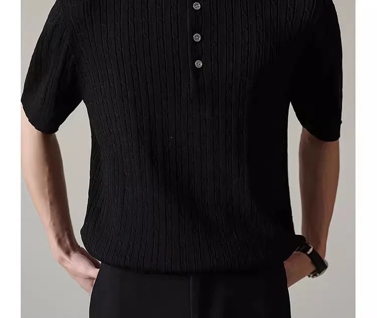 Men’s Henry Collar Knit T-Shirt