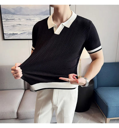 Men’s Hollow-Out Polo Shirt