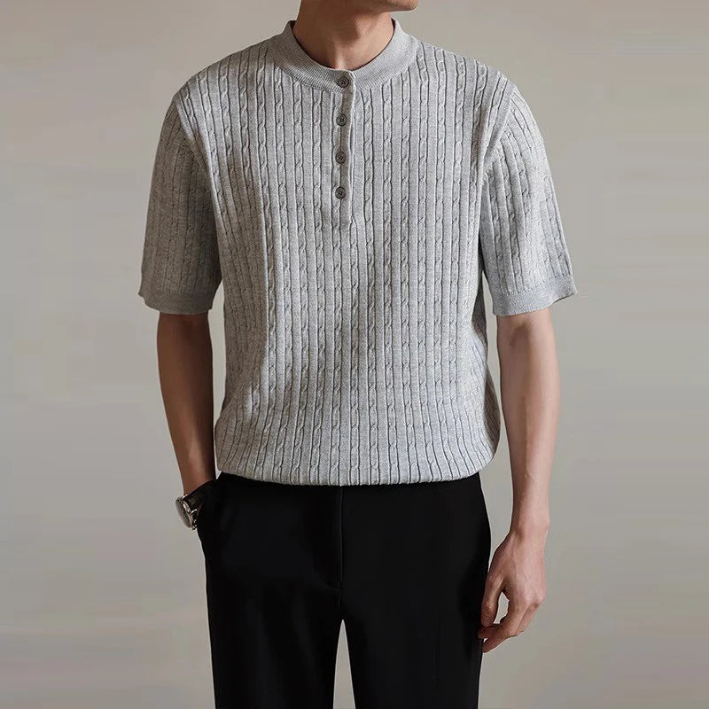 Men’s Henry Collar Knit T-Shirt