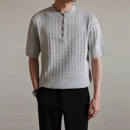 Men’s Henry Collar Knit T-Shirt