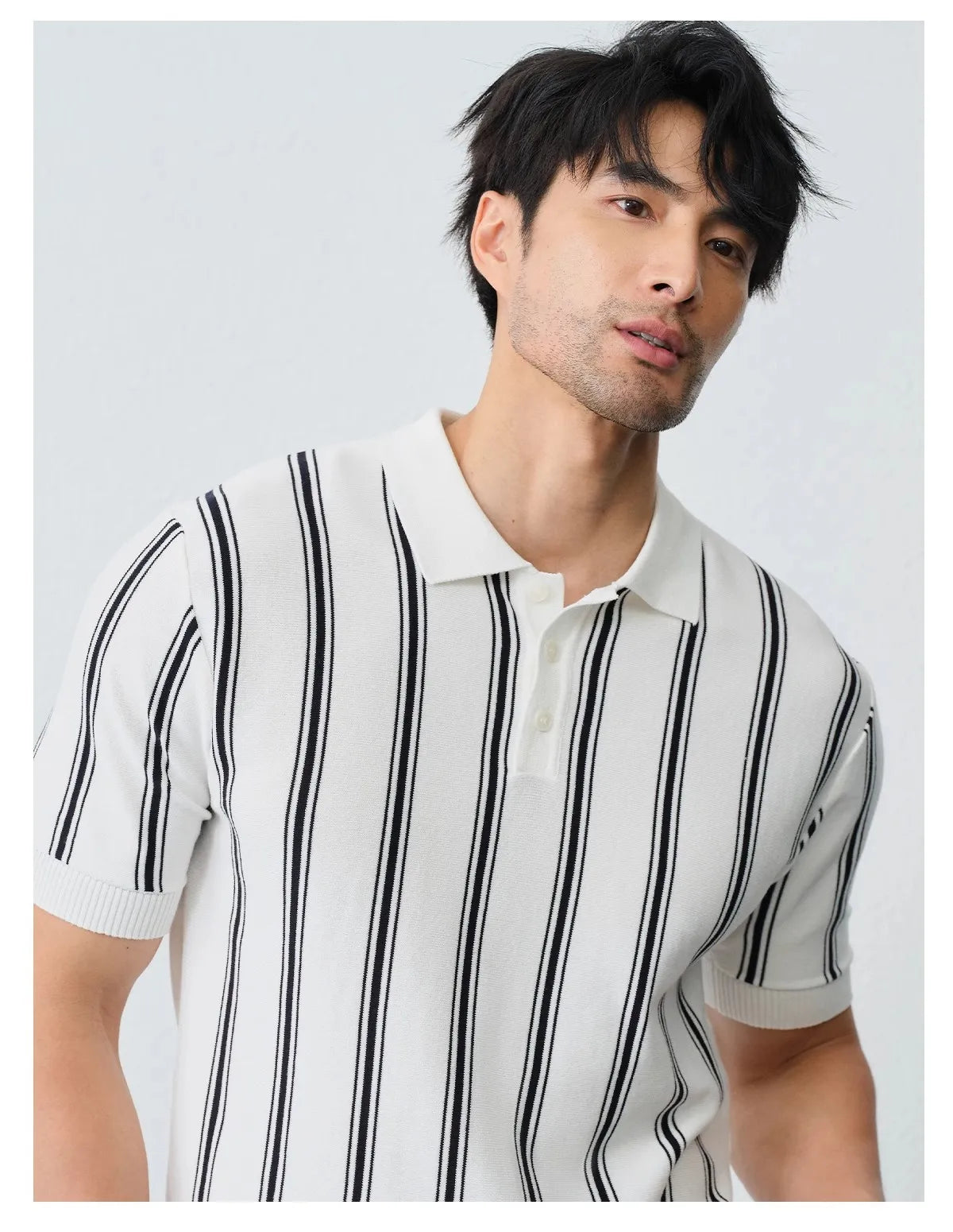 Men’s Striped Knit Polo