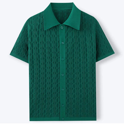 Men’s Textured Knit Polo