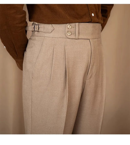Men’s Light Luxury Draped Suit Pants