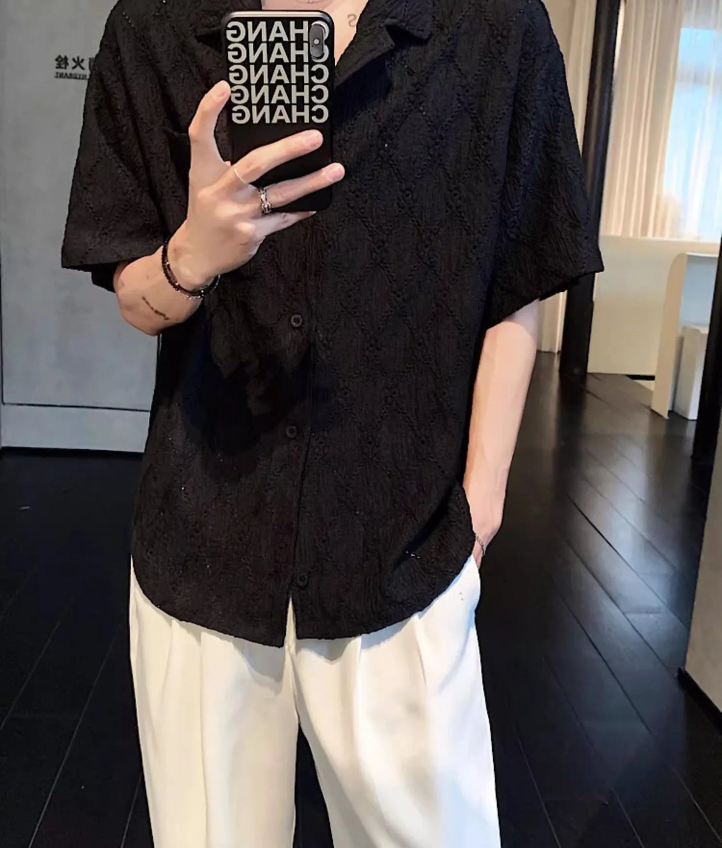 Men’s Jacquard Collar Shirt