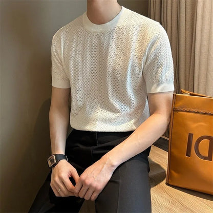 Men’s Hollow-Out Knit T-Shirt