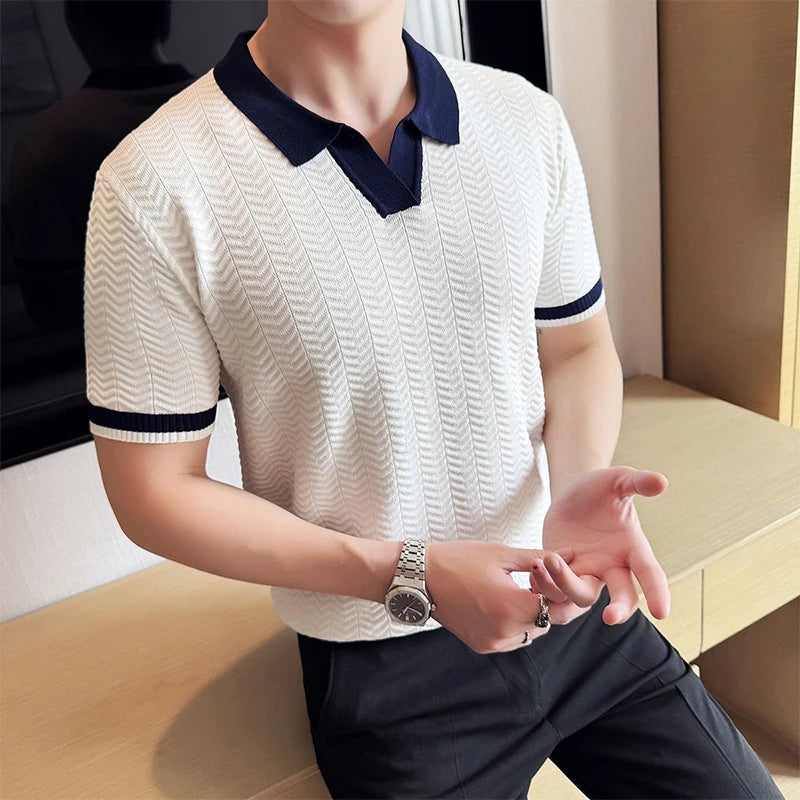 Men’s Hollow-Out Polo Shirt