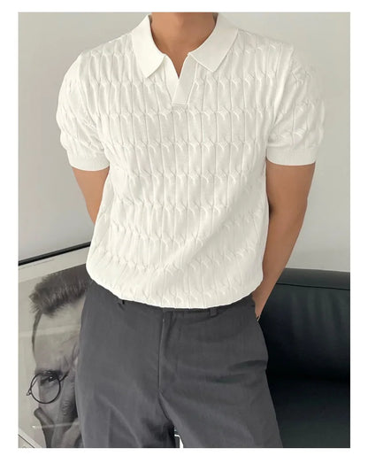 Men’s Knitted Jacquard Polo