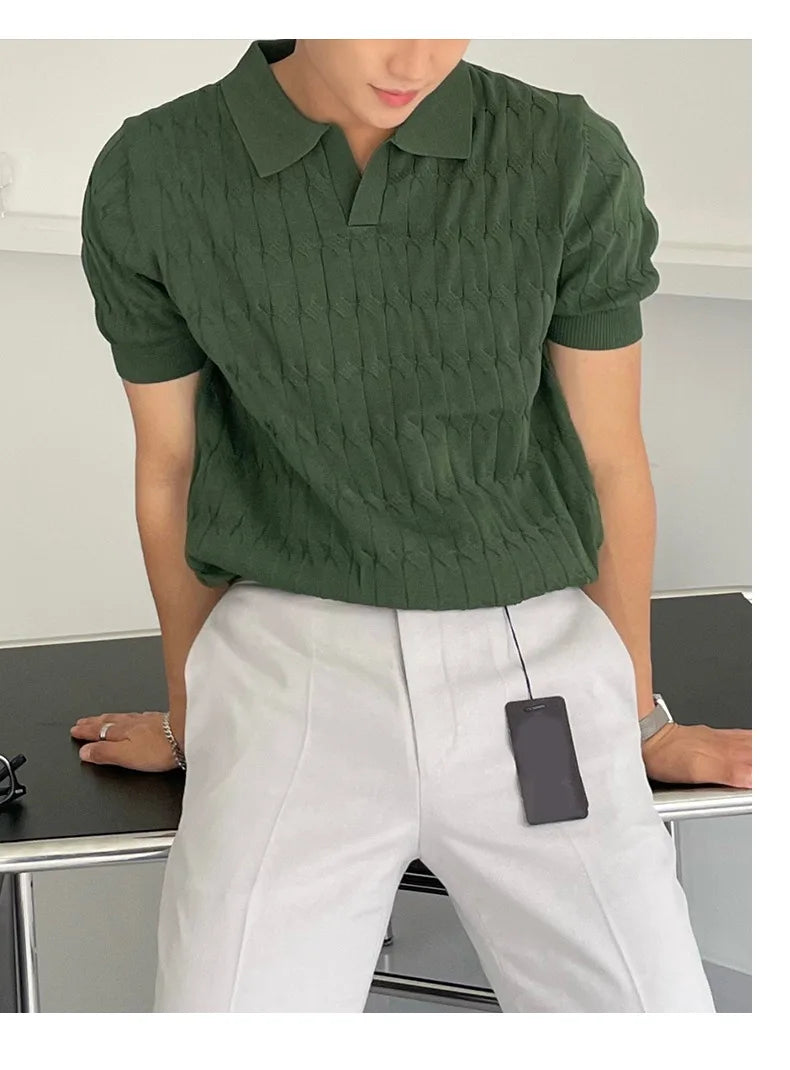 Men’s Knitted Jacquard Polo