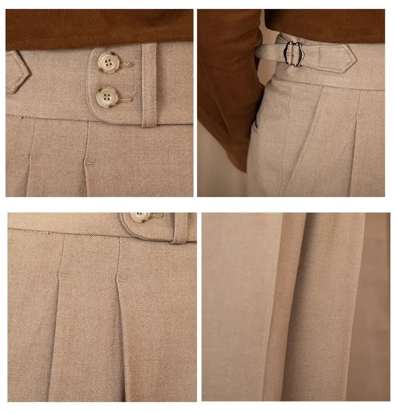 Men’s Light Luxury Draped Suit Pants