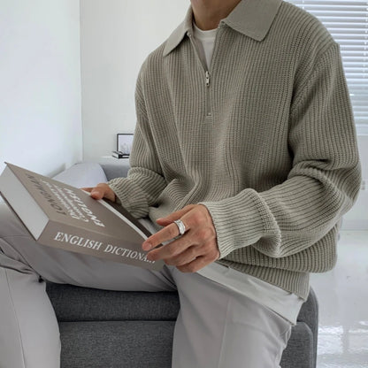 Men’s Polo Neck Knit Pullover