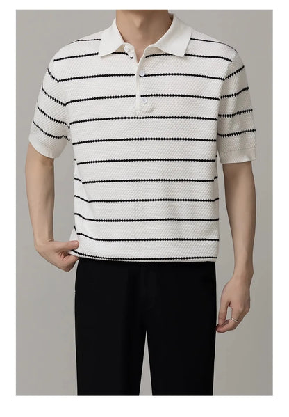 Men’s Striped Business Polo
