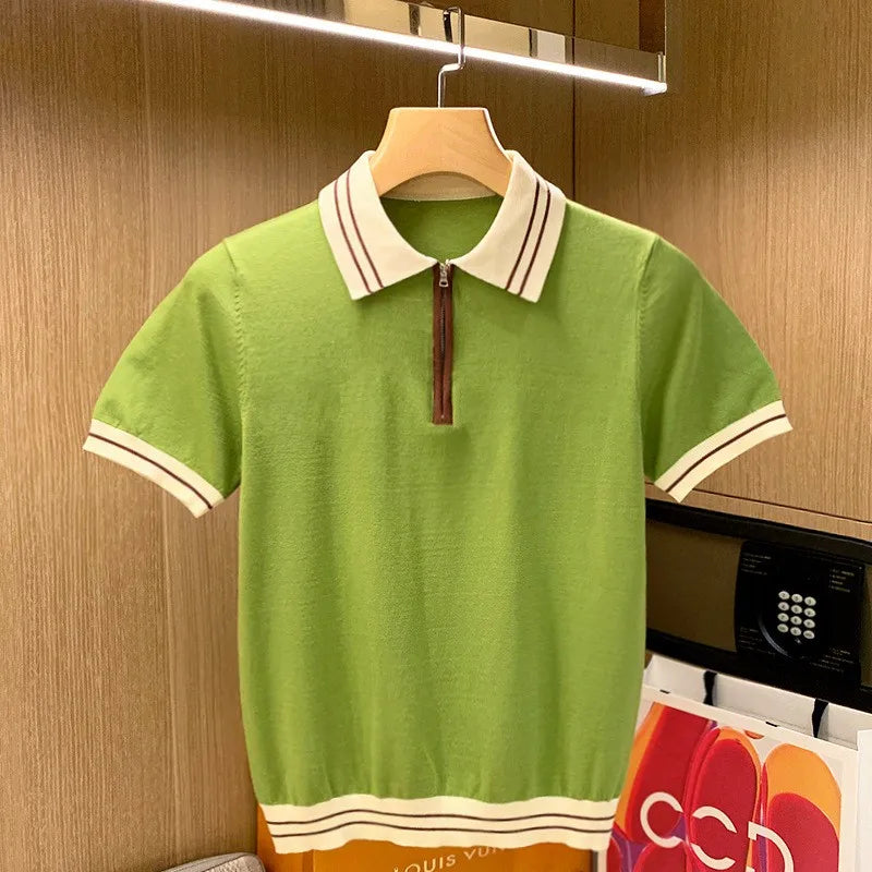 Men’s Knit Zipper Polo