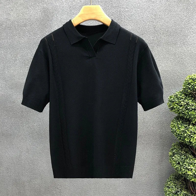 Men’s Knit V-Neck Polo