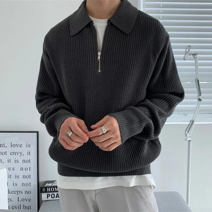 Men’s Polo Neck Knit Pullover