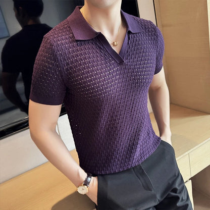 Men’s Hollow-Out Polo Shirt