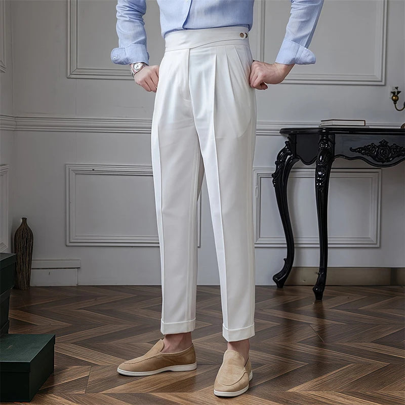 Men’s Light Luxury Slim-fit Trousers