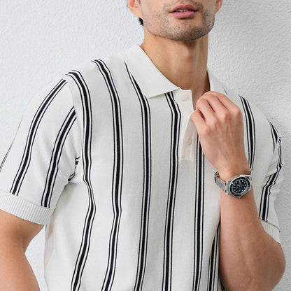 Men’s Striped Knit Polo