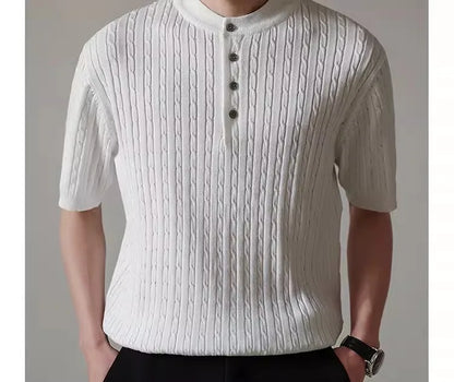 Men’s Henry Collar Knit T-Shirt