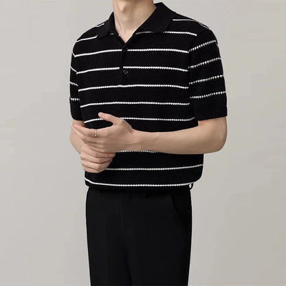 Men’s Striped Business Polo