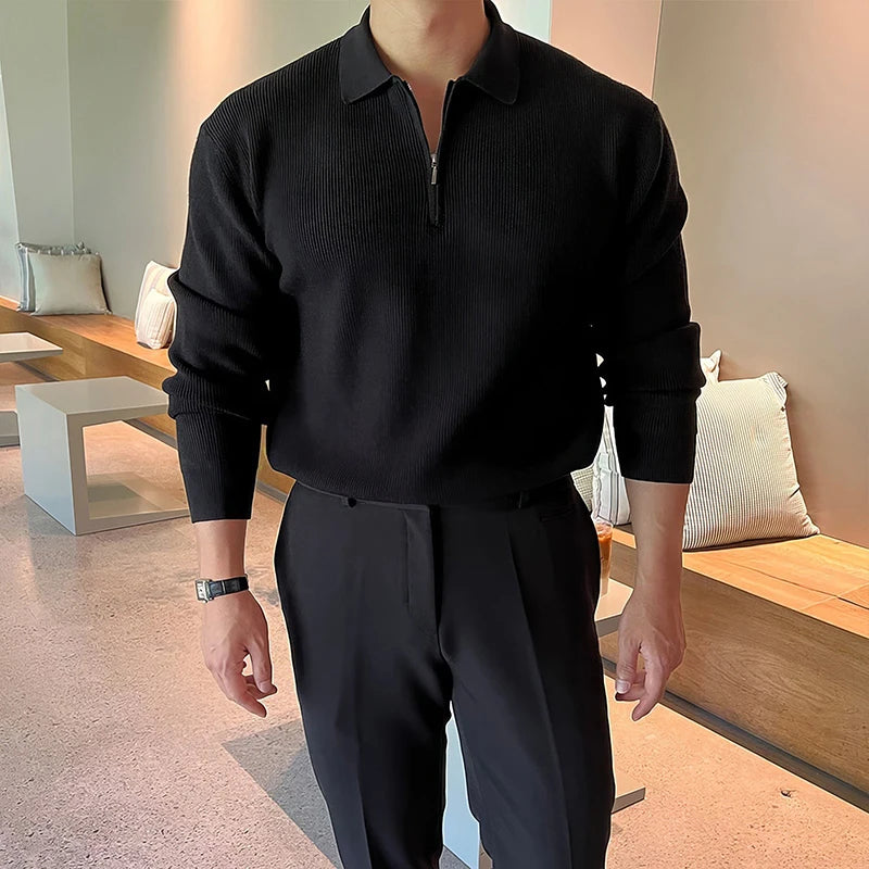 Men’s Luxury Zipper Polo Sweater