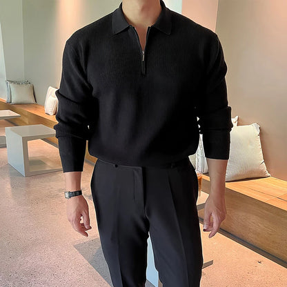 Men’s Luxury Zipper Polo Sweater