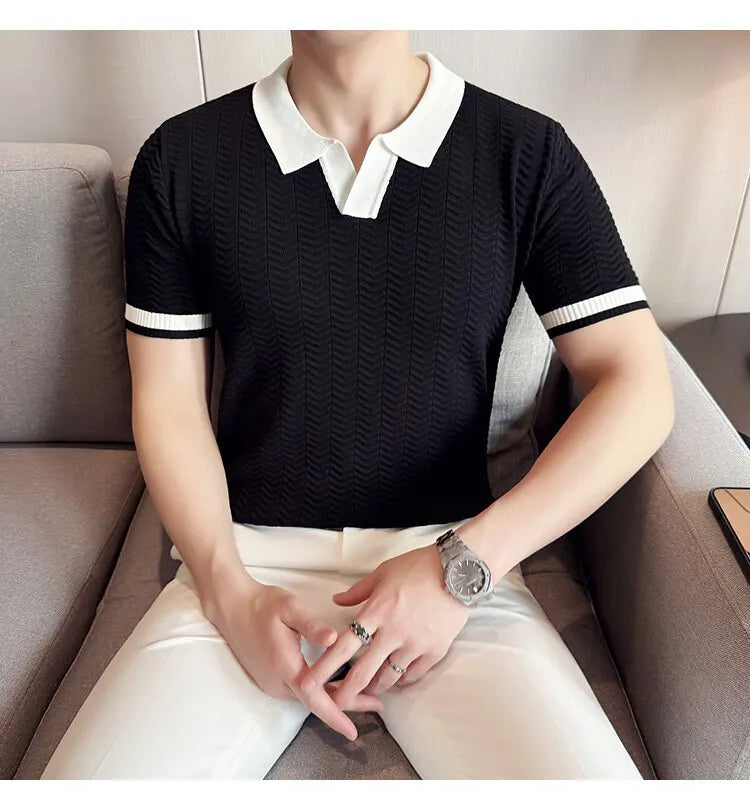 Men’s Hollow-Out Polo Shirt