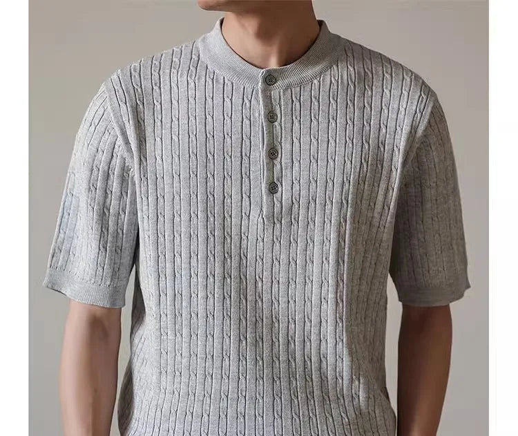 Men’s Henry Collar Knit T-Shirt