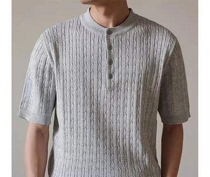 Men’s Henry Collar Knit T-Shirt