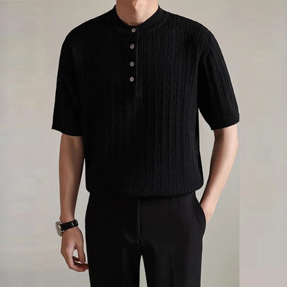 Men’s Henry Collar Knit T-Shirt