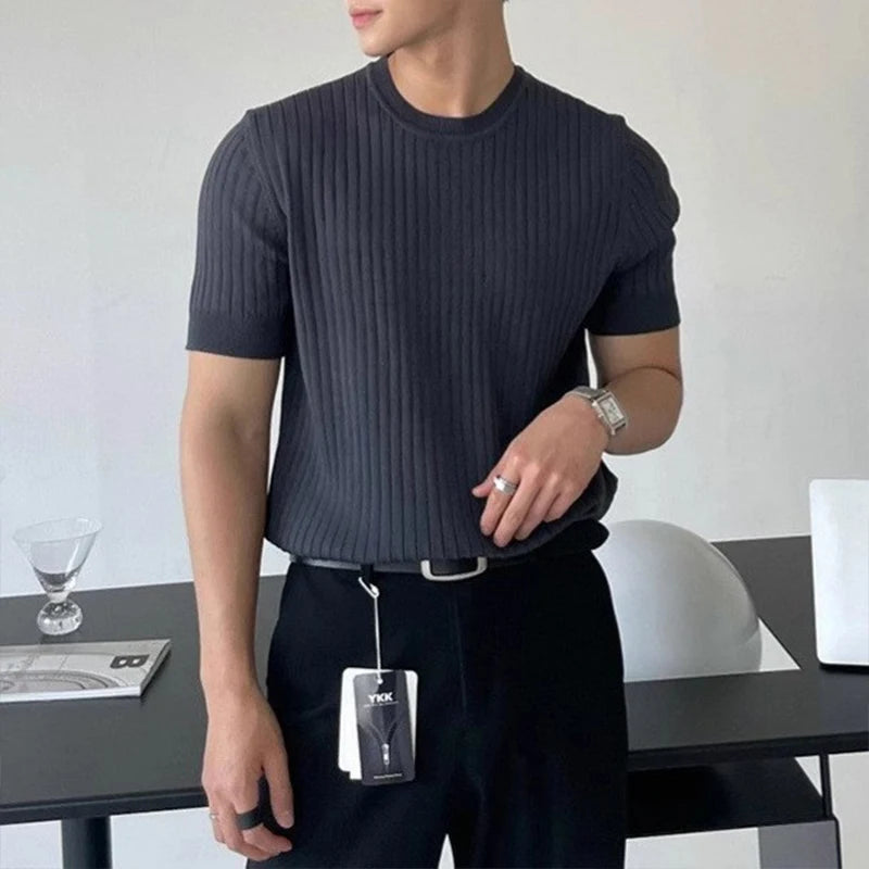 Men’s Knitted O-Neck T-Shirt
