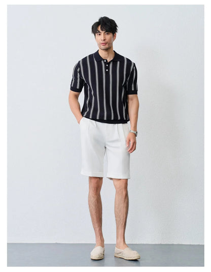 Men’s Striped Knit Polo