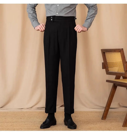 Men’s Light Luxury Draped Suit Pants
