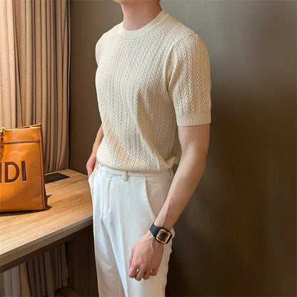 Men’s Hollow-Out Knit T-Shirt
