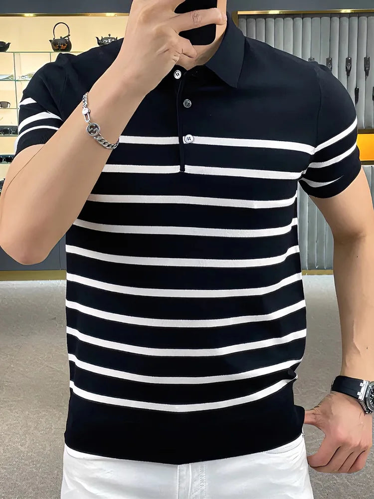 Men’s Button-Down Knit Polo