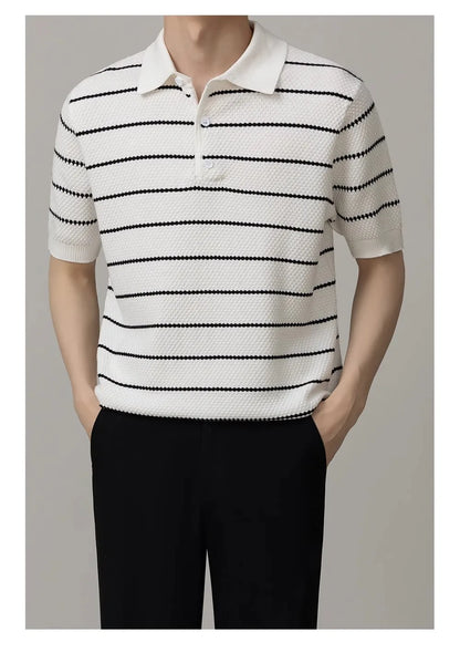 Men’s Striped Business Polo