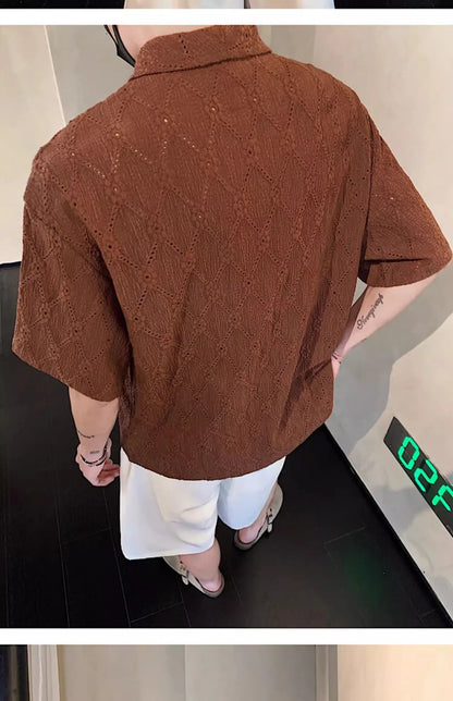 Men’s Jacquard Collar Shirt