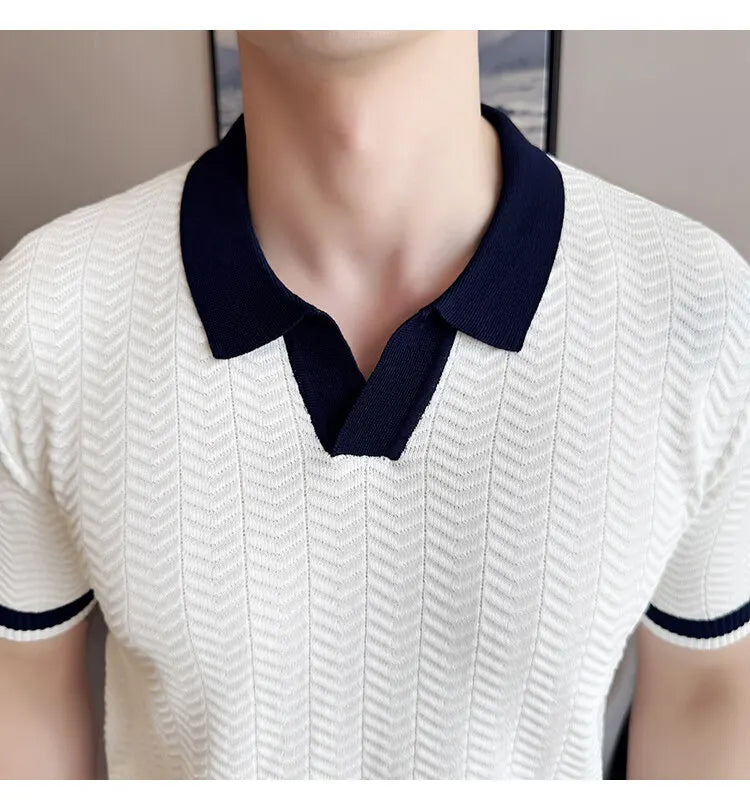 Men’s Hollow-Out Polo Shirt