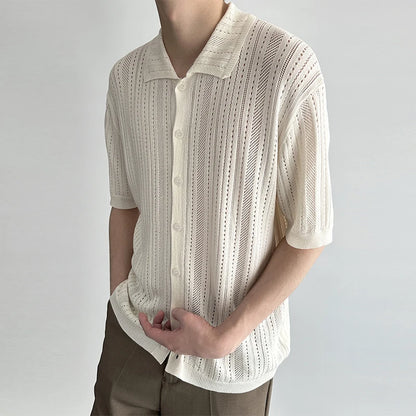 Men’s Hollow-Out Knit Shirt