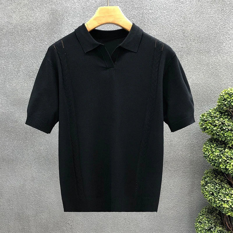 Men’s Knit V-Neck Polo