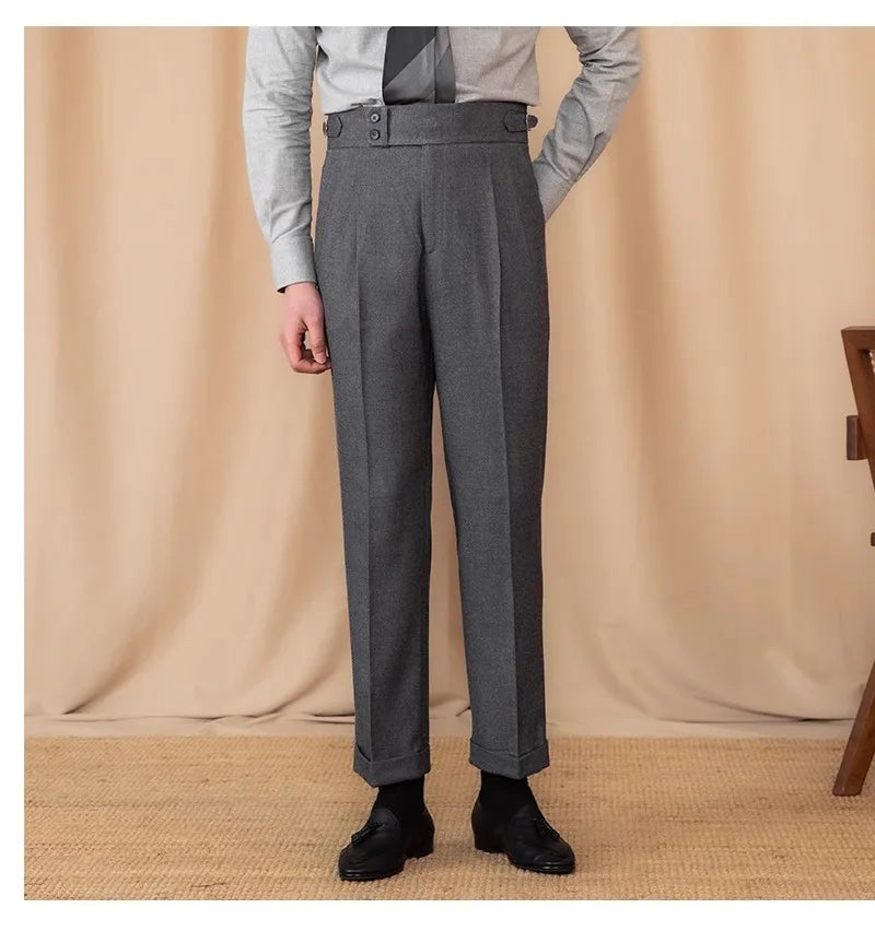 Men’s Light Luxury Draped Suit Pants