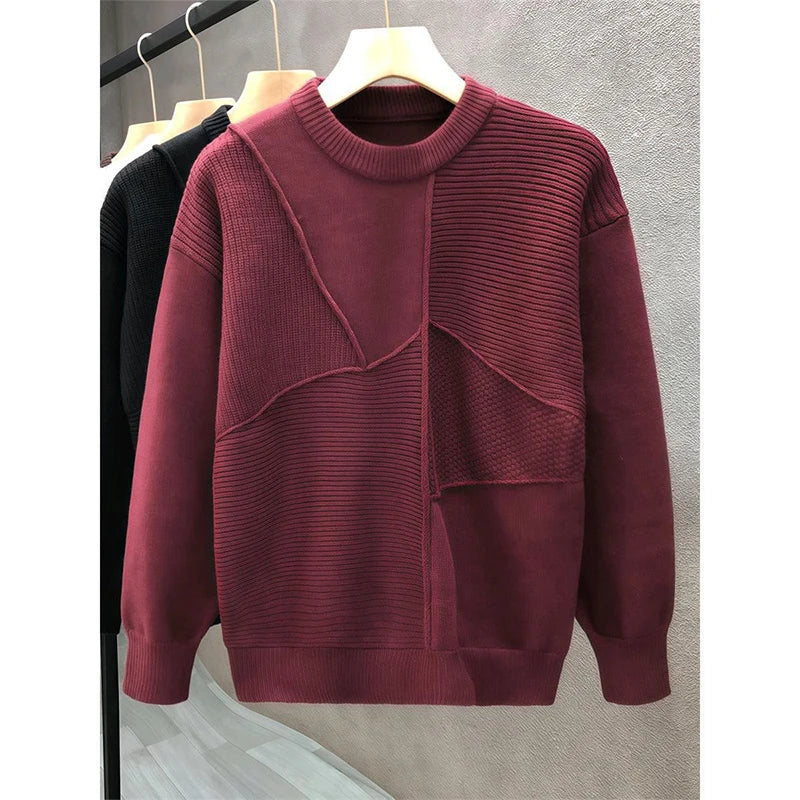 Men’s Patchwork Knit Sweater