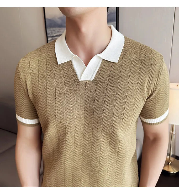 Men’s Hollow-Out Polo Shirt