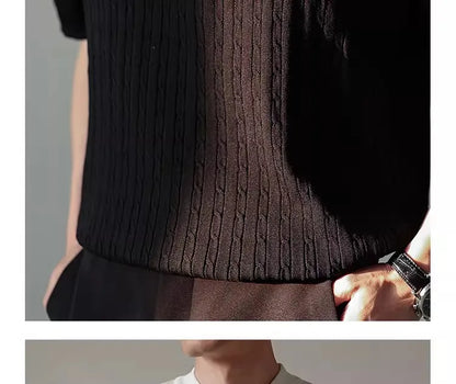 Men’s Henry Collar Knit T-Shirt