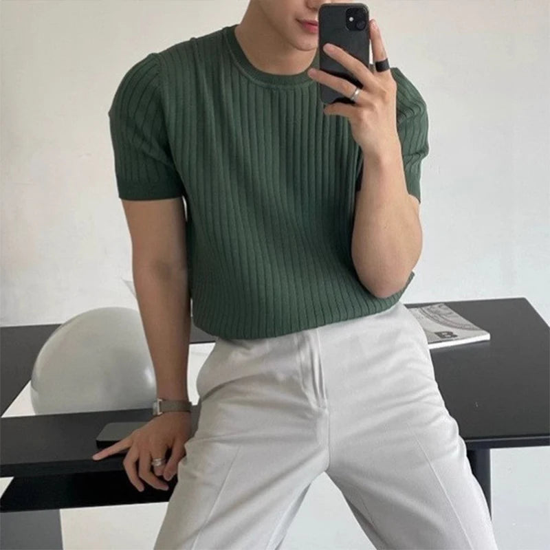 Men’s Knitted O-Neck T-Shirt